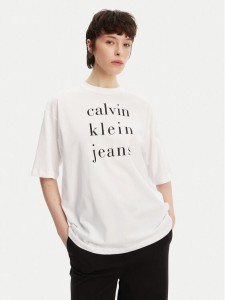 Calvin Klein Jeans T-Shirt LV047B827G Biały Relaxed Fit