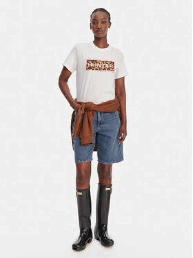 Hunter T-Shirt Essentials HARW0011261 Biały Regular Fit