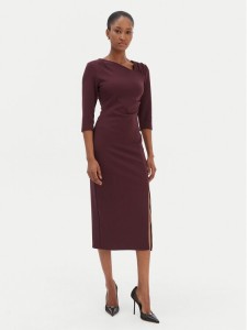 Rinascimento Sukienka koktajlowa CFC0126635003 Bordowy Slim Fit
