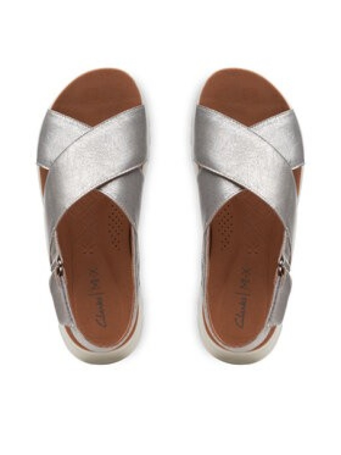 Clarks Sandały DashLite Wish 26171951 Srebrny