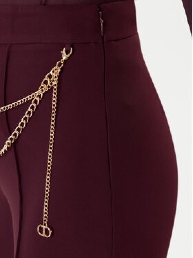 TWINSET Spodnie palazzo 252TP2281 Bordowy Wide Leg