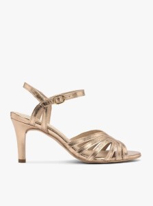 Platynowe sandały damskie na szpilce