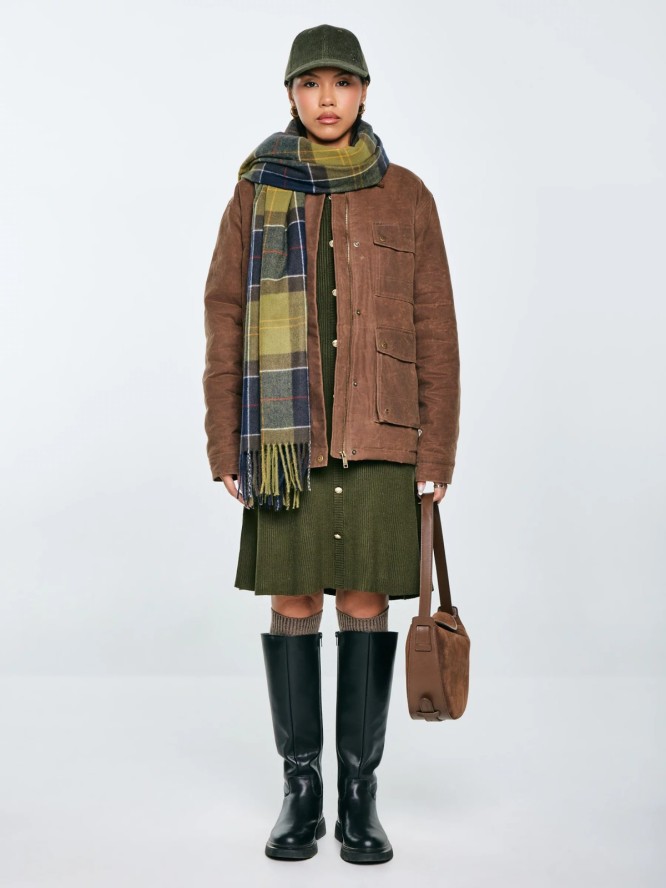 Sukienka damska mini z wiskozy z ozdobnymi guzikami khaki Dilara 303