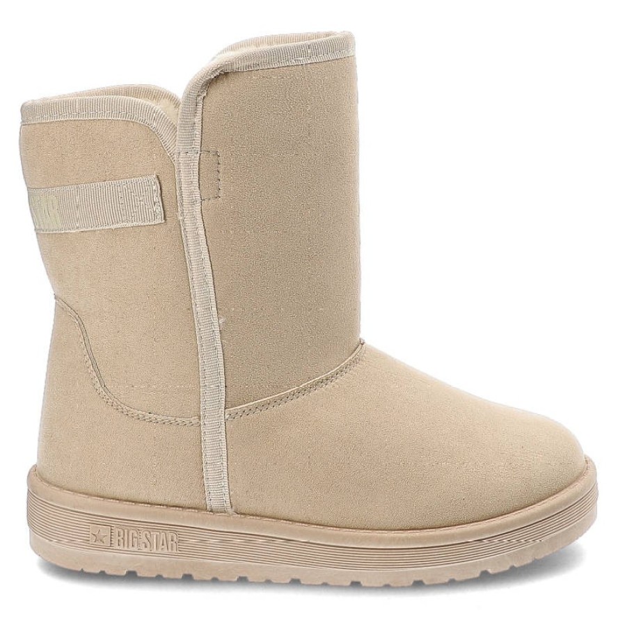 Beżowe Śniegowce Big Star Ocieplane Botki Damskie