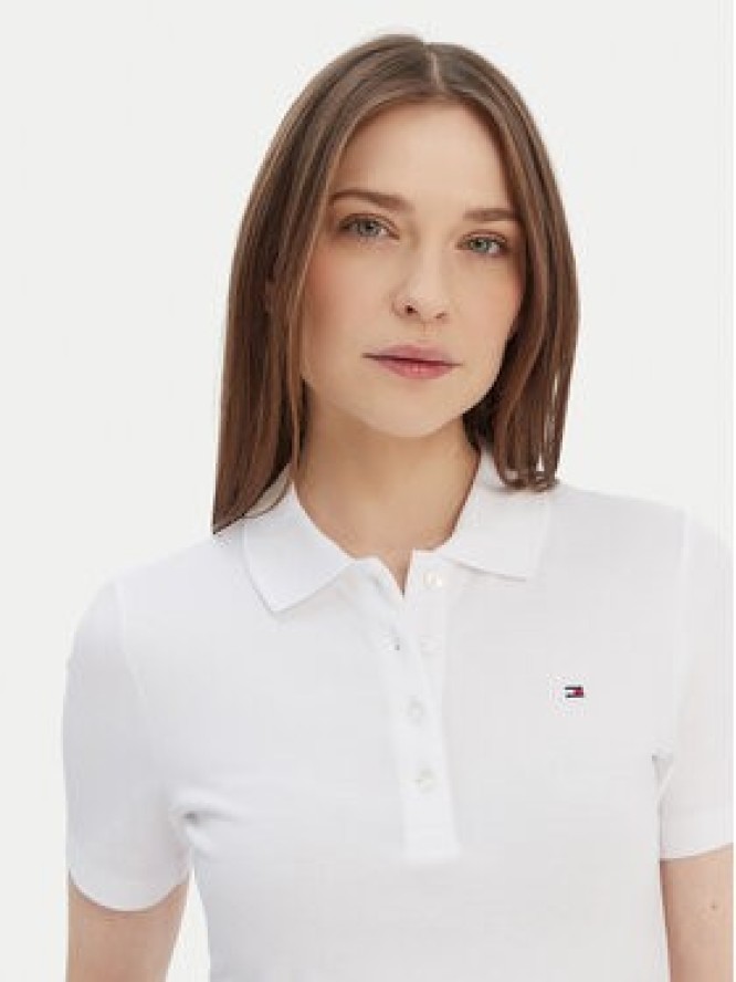 Tommy Hilfiger Polo 1985 WW0WW42047 Biały Slim Fit