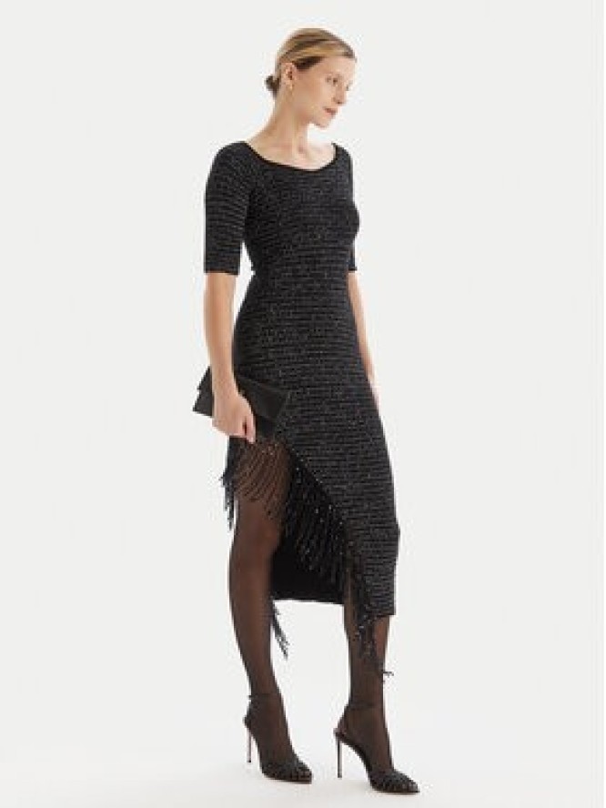Simona Corsellini Sukienka koktajlowa A25CEABO5001 Czarny Slim Fit