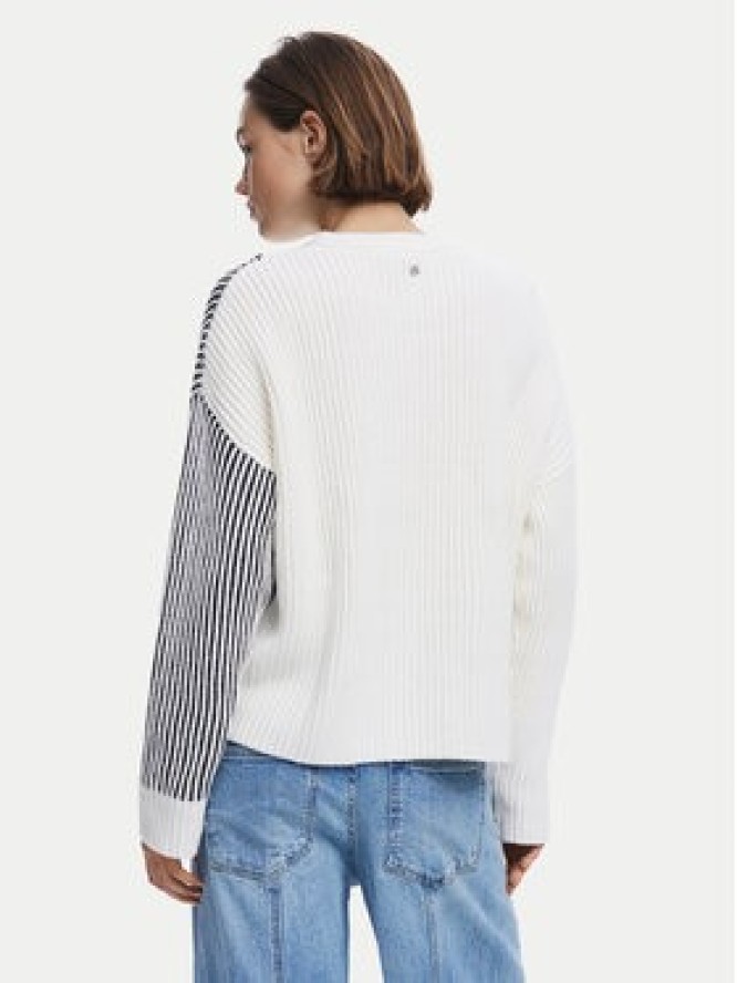 Desigual Sweter Nome 25WWJF26 Biały Regular Fit