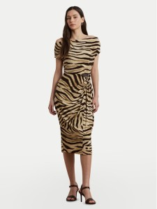 LAUREN RALPH LAUREN Sukienka koktajlowa 200973604001 Beżowy Slim Fit
