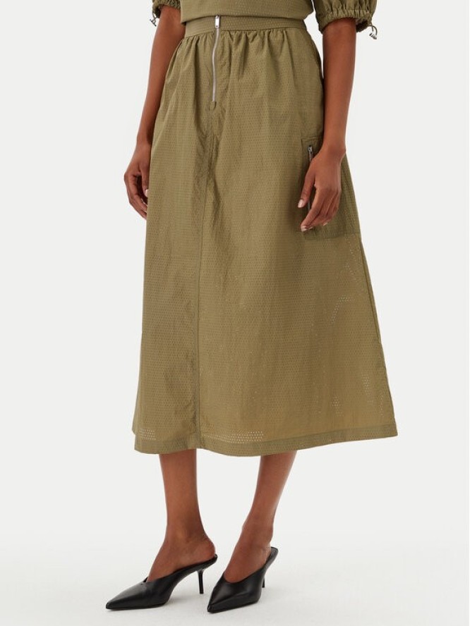 DKNY Spódnica trapezowa P5BNSAFC Zielony Regular Fit