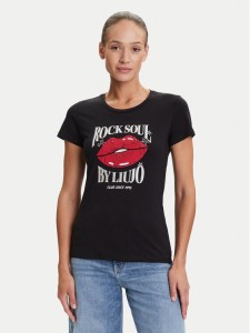 Liu Jo T-Shirt UF5265 JS923 Czarny Regular Fit