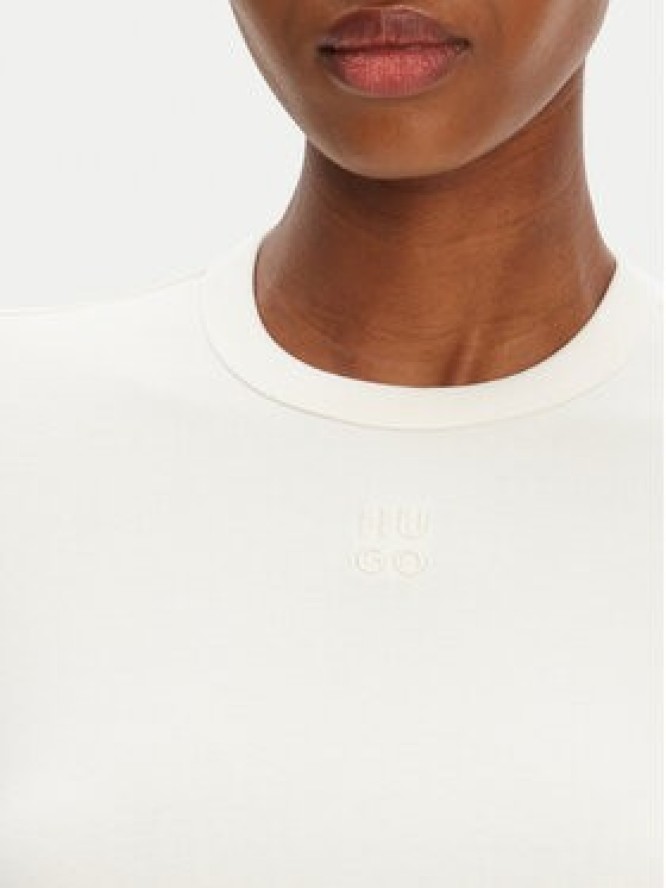 HUGO Bluzka Dafilomena_3 50518378 Écru Slim Fit