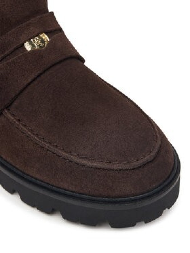 Tommy Hilfiger Botki Th Enamel Charm Loafer Boot FW0FW09680 Brązowy