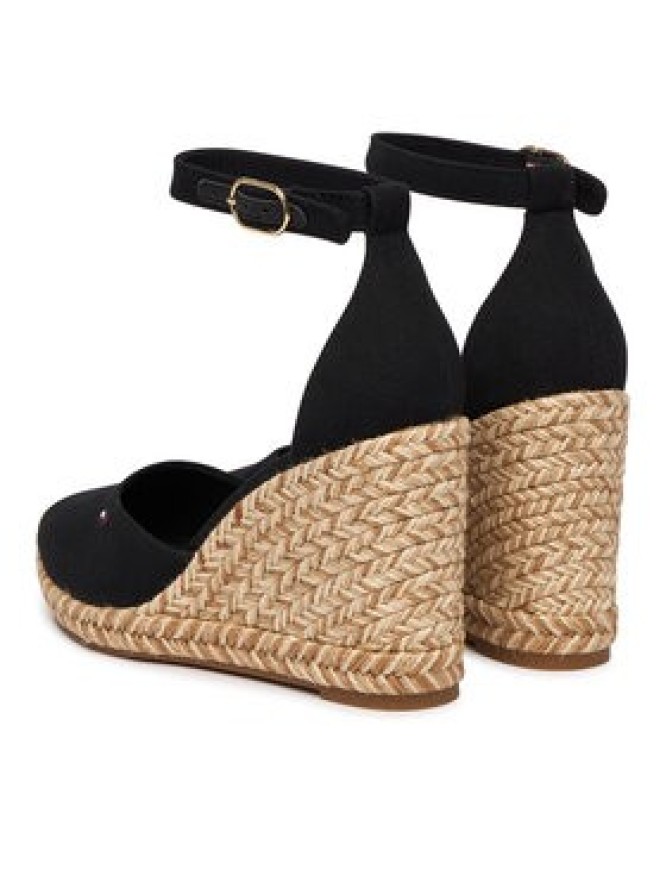 Tommy Hilfiger Espadryle Flag High Wedge Espad Closed Toe FW0FW09225 Czarny