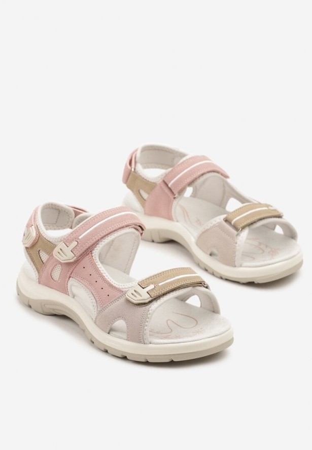 Różowe Sandały Vices Ozdobione Perforacją Reivirae