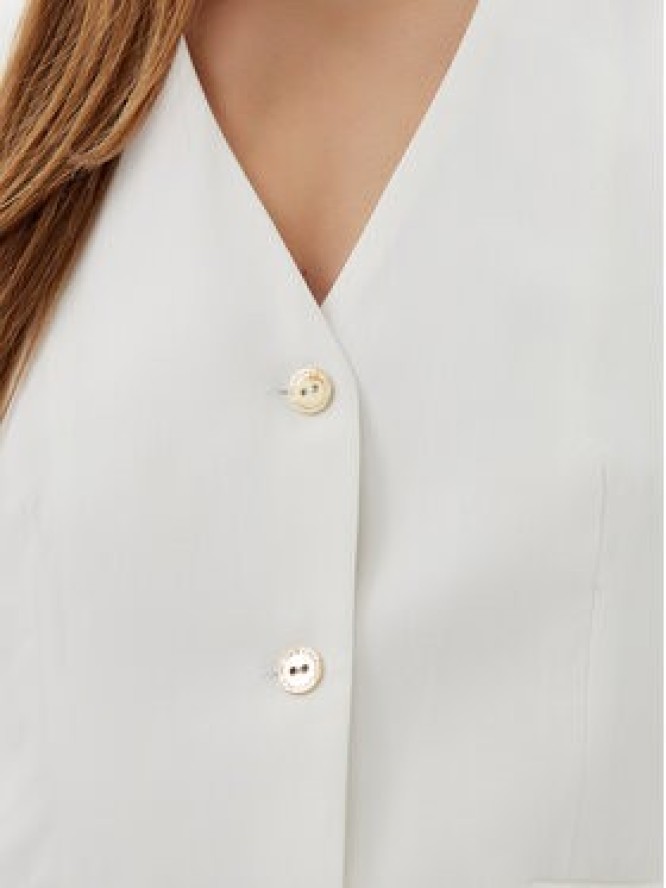 LOLA CASADEMUNT Kamizelka LS2502007 Biały Regular Fit