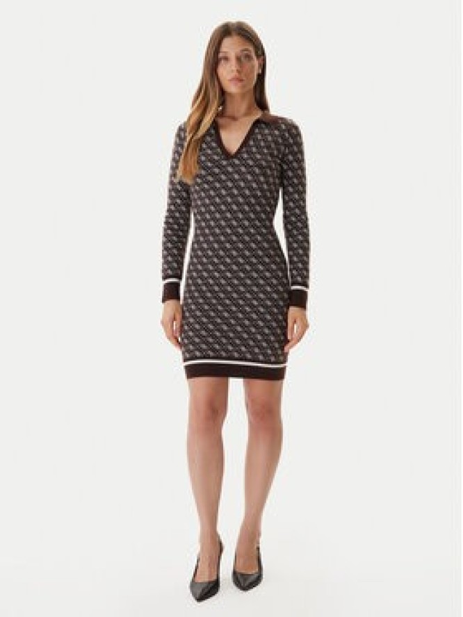 Guess Sukienka dzianinowa W5BK25 Z3JD2 Brązowy Slim Fit