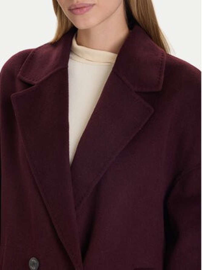ViCOLO Płaszcz wełniany TF0003 Bordowy Regular Fit