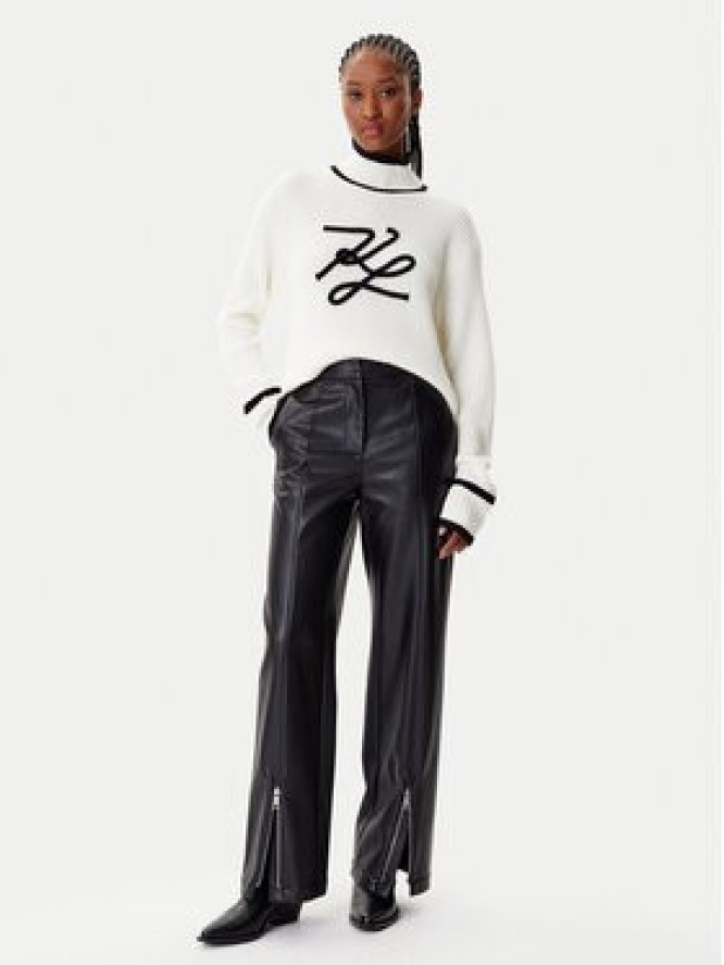 KARL LAGERFELD Golf A4W18051 Biały Regular Fit