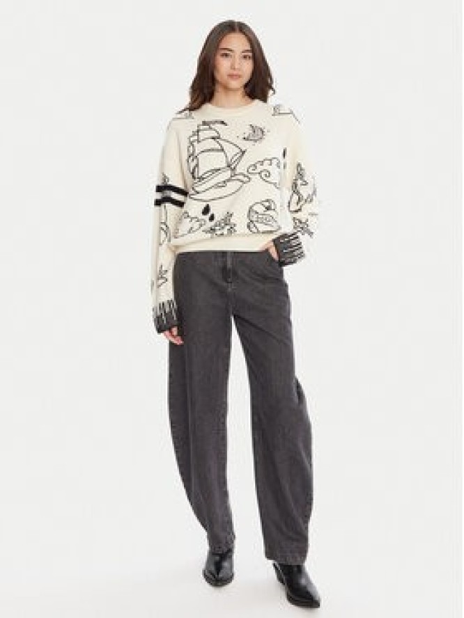 PINKO Sweter Andros 105427 A2PK Écru Regular Fit