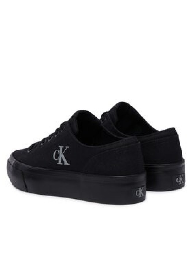 Calvin Klein Sneakersy Vulc Flatform Low Canvas Mg YW0YW01763 Czarny