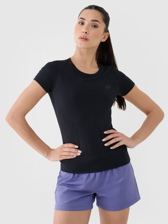 4F Koszulka treningowa szybkoschnąca damska - czarna XS