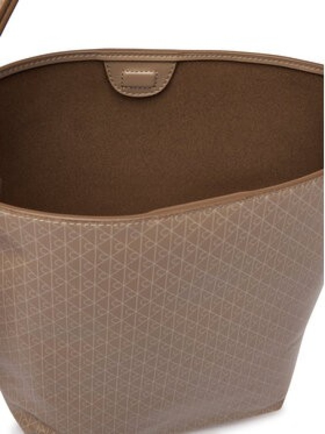 Calvin Klein Torebka Emblem Aop Medium Bucket LV04F3365G Beżowy