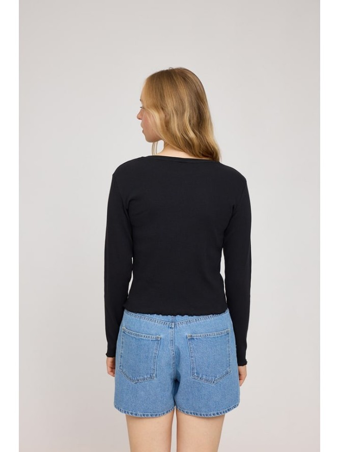 MAZINE Koszulka "Ribbed" w kolorze czarnym rozmiar: M