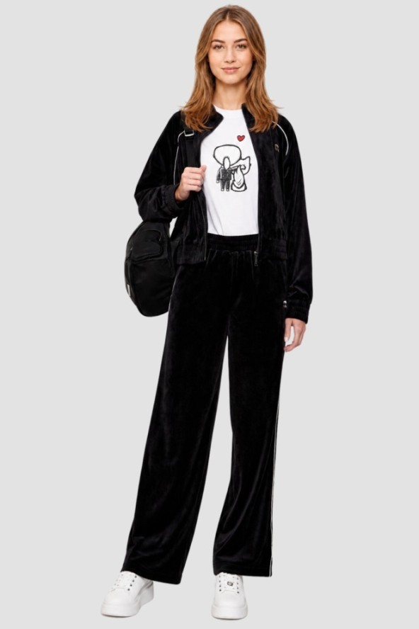 KARL LAGERFELD Biały damski t-shirt z nadrukiem Ikon Valentine, Rozmiar S