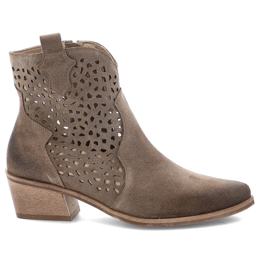 Brązowe Kowbojki Armodo Stylowe Obuwie Damskie Na Obcasie