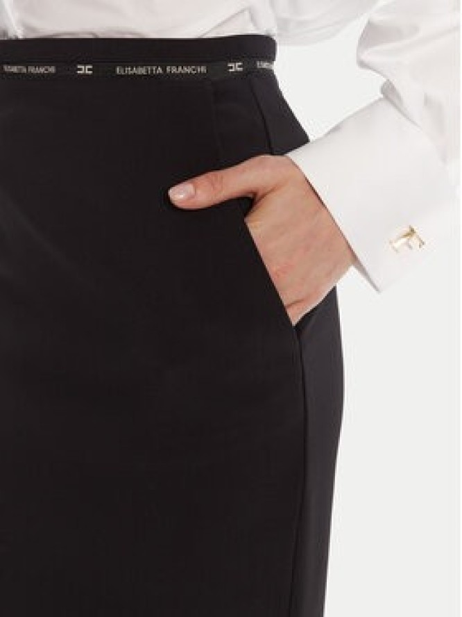 Elisabetta Franchi Spódnica midi GO-118-56E2-v220 Czarny Regular Fit
