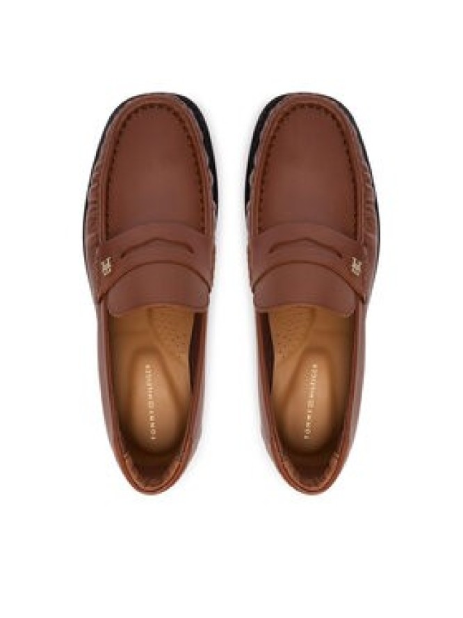 Tommy Hilfiger Loafersy Th Square Toe Leather Loafer FW0FW08977 Brązowy