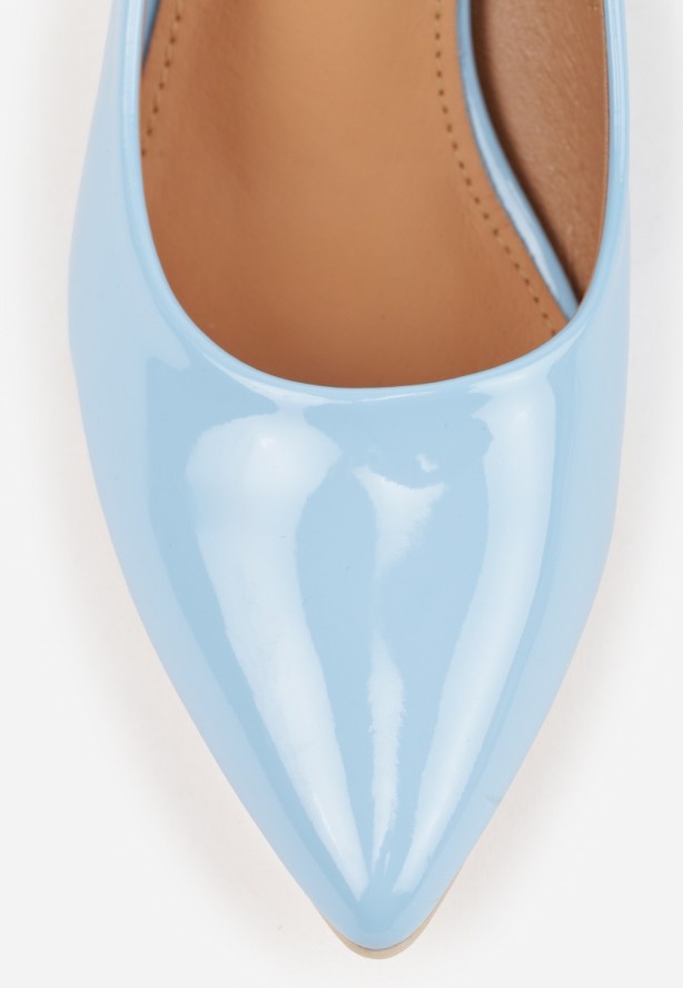 Niebieskie Czółenka Vices na Szpilce ze Skórzaną Wkładką Caronella