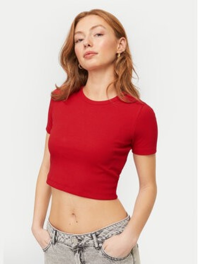 JJXX T-Shirt Florie 12217164 Czerwony Slim Fit