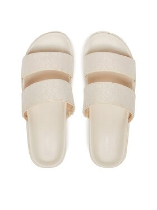 Calvin Klein Klapki Flat Slide Jacq HW0HW02486 Écru