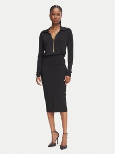 Elisabetta Franchi Sukienka koktajlowa AM-19S-66E2-V500 Czarny Slim Fit