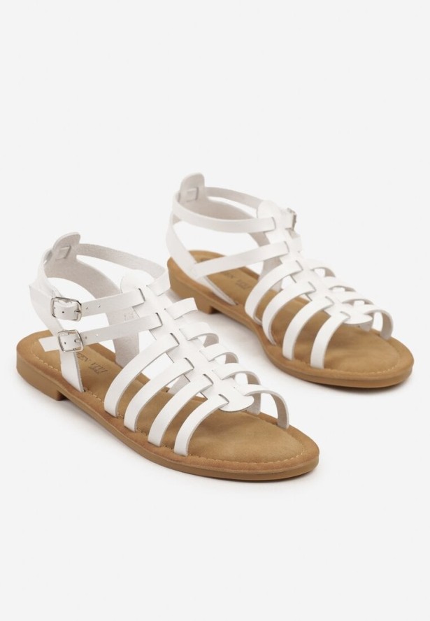 Białe Sandały Typu Rzymianki Ziresea