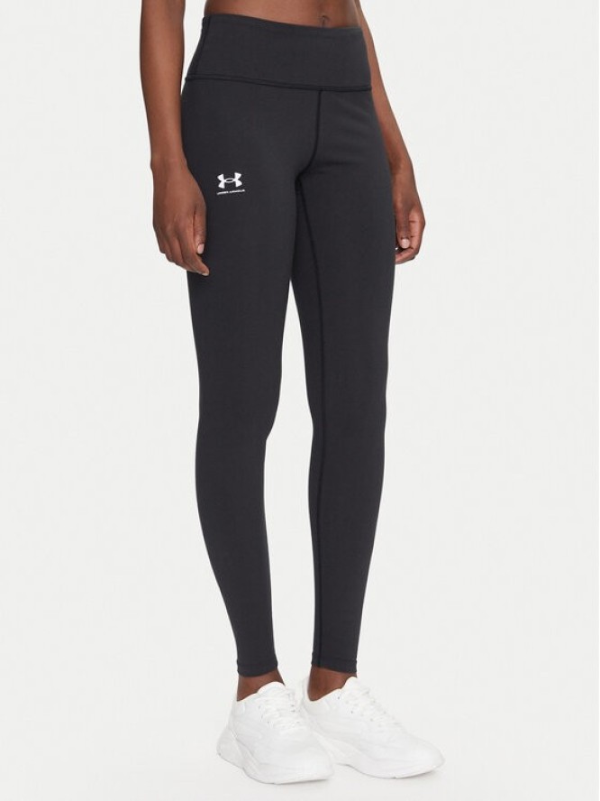 Under Armour Legginsy Rival 1386482 Czarny Slim Fit