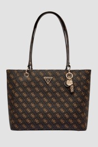 GUESS Brązowa damska shopperka logowana Noelle Tote