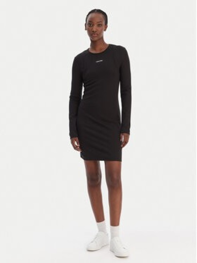 Calvin Klein Jeans Sukienka dzianinowa LV047E219G Czarny Slim Fit