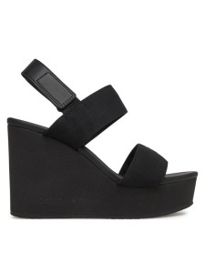 Calvin Klein Jeans Sandały Wedge Sandal Webbing In YW0YW01790 Czarny
