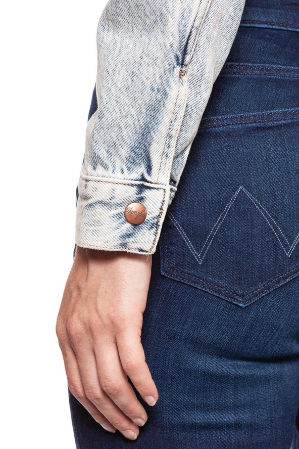 DAMSKA KURTKA JEANSOWA WRANGLER RETRO CROP JACKET WRAINBOW WASH W417RI24K 112128793