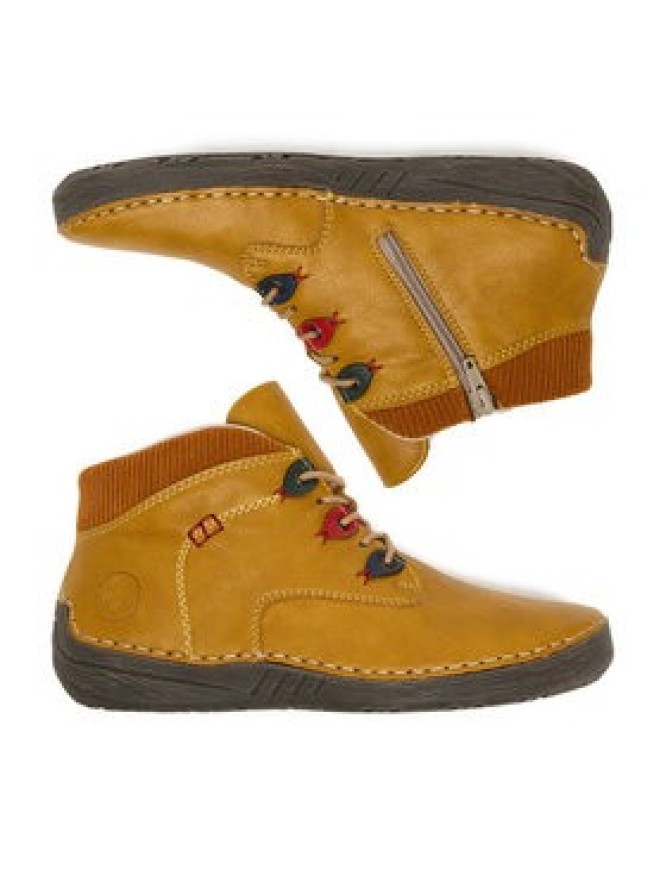 Rieker Trzewiki 52544-68 Żółty