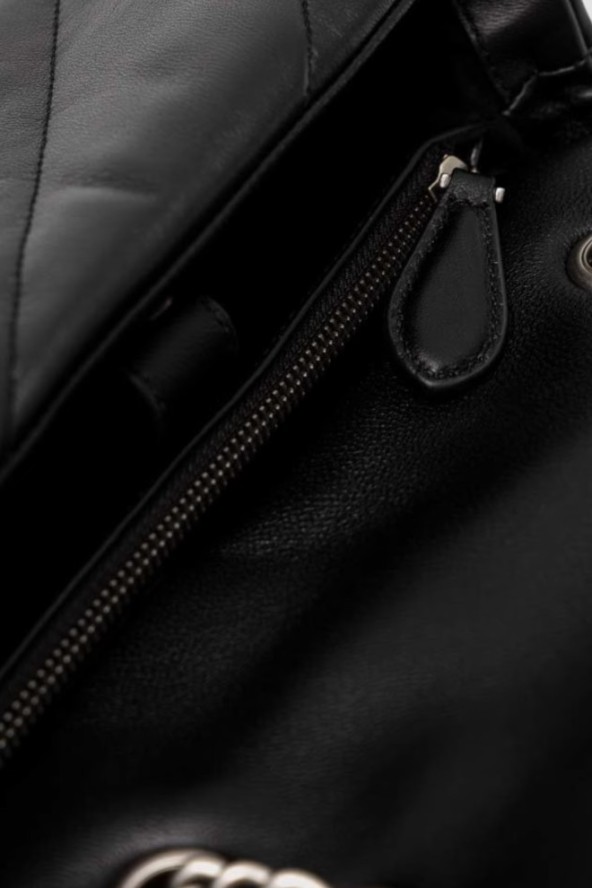 PINKO Czarna listonoszka ze srebrnymi okuciami damska Love Puff Classic