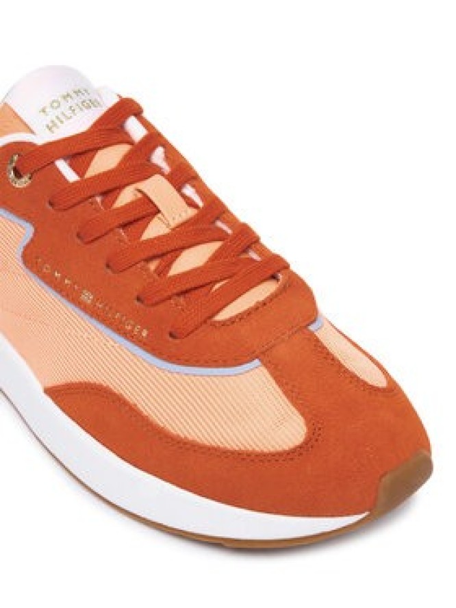 Tommy Hilfiger Sneakersy Th Retro Runner Mix FW0FW09410 Pomarańczowy