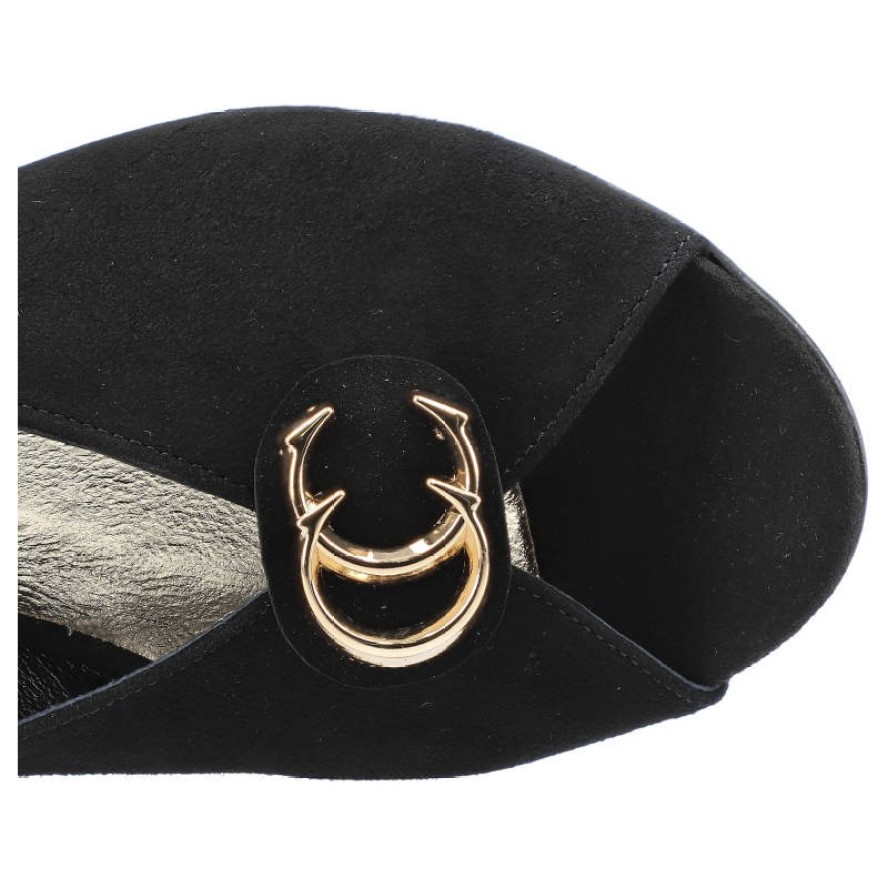 Czarne Sandały Karino Damskie Eleganckie Obuwie