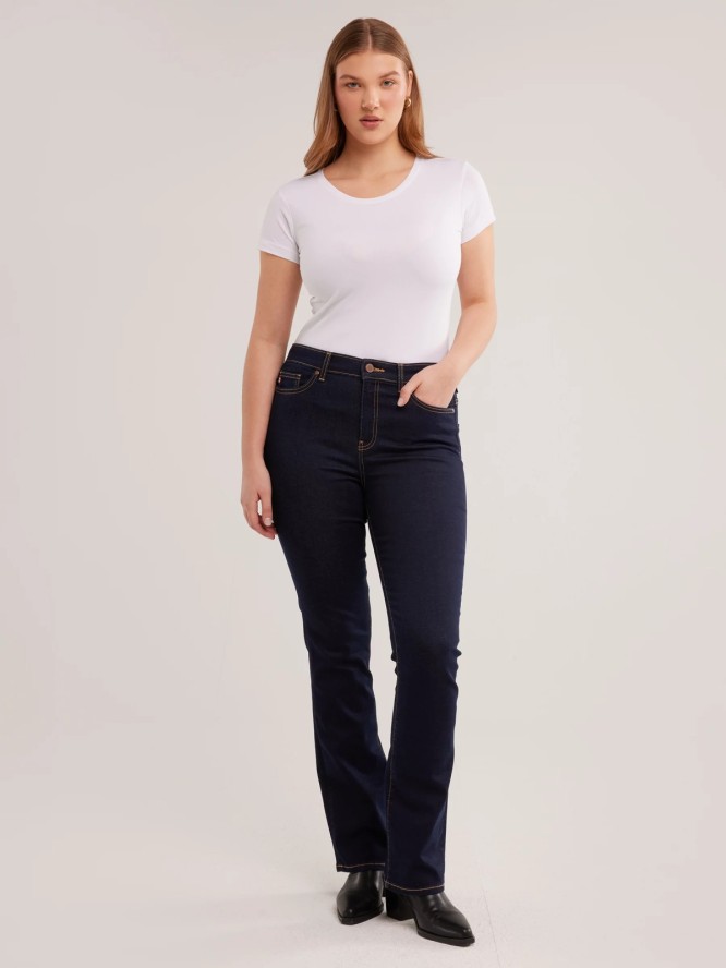 Jeansy damskie granatowe Adela Bootcut 505