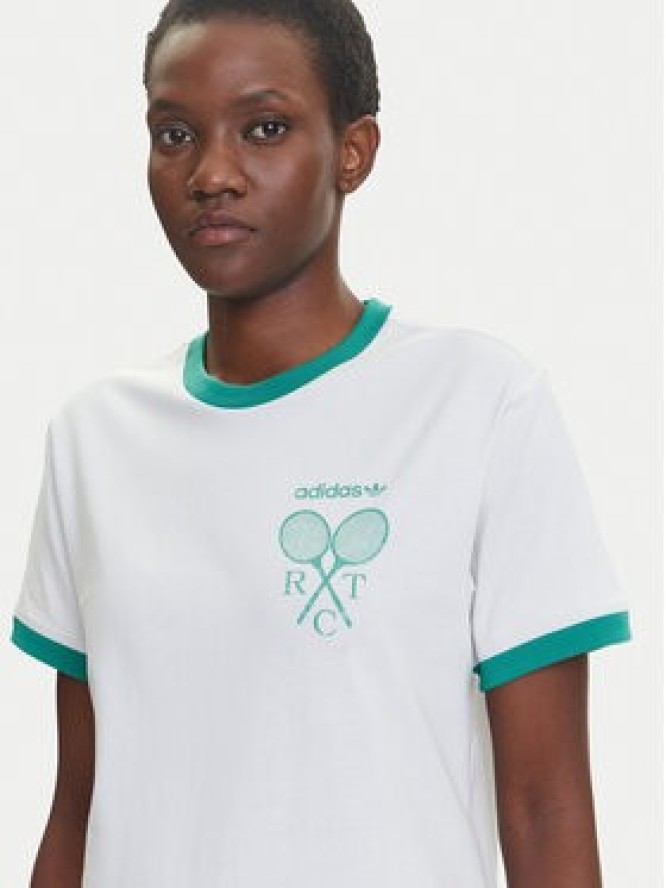 adidas T-Shirt Retro Tennis JY0276 Biały Regular Fit