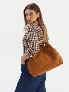 Tory Burch Torebka Fleming Suede 166064 Brązowy