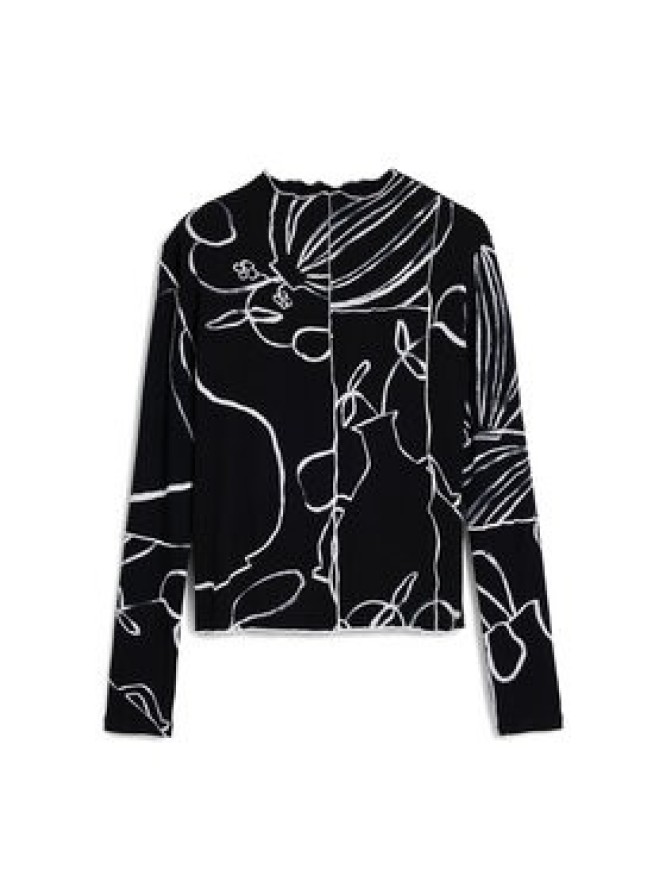 Desigual Bluzka Londres 25WWTK49 Czarny Regular Fit