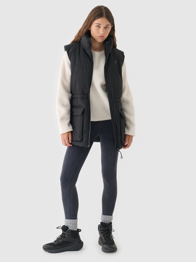 4F Bezrękawnik puchowy z wypełnieniem syntetycznym damski - czarny XS